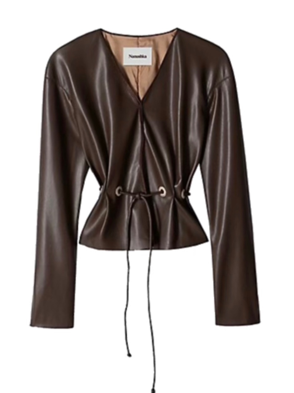 Nanushka brown vegan leather top - Size S
